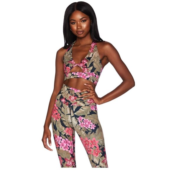 Beach Riot Twist Floral Top in Fuchsia Orchid Size Small - Picture 4 of 10